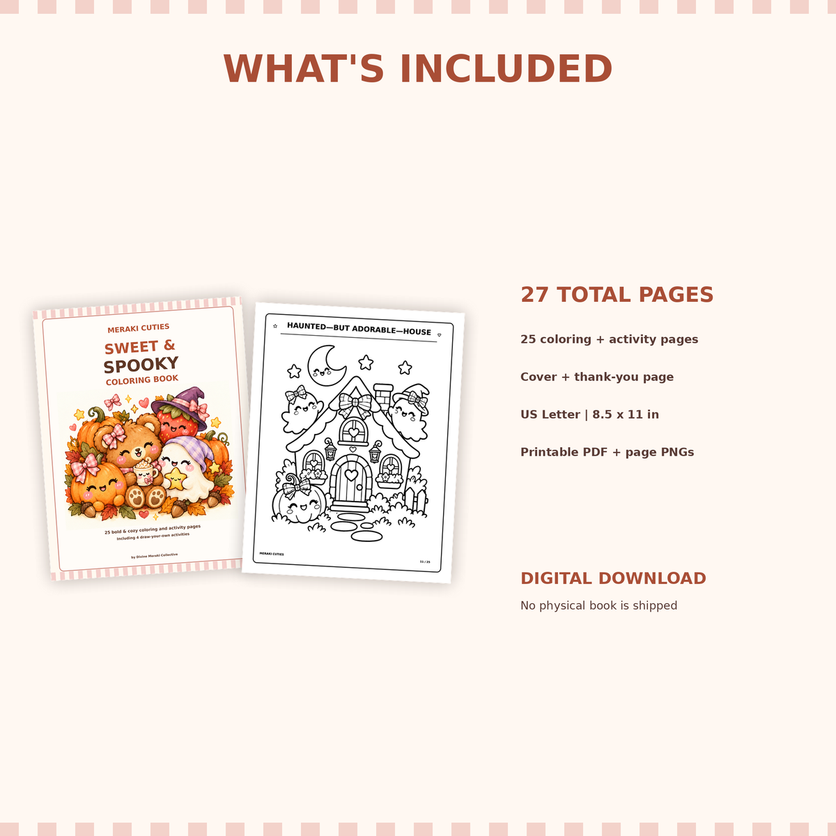 Sweet & Spooky Coloring Book | 25 Printable Coloring & Activity Pages