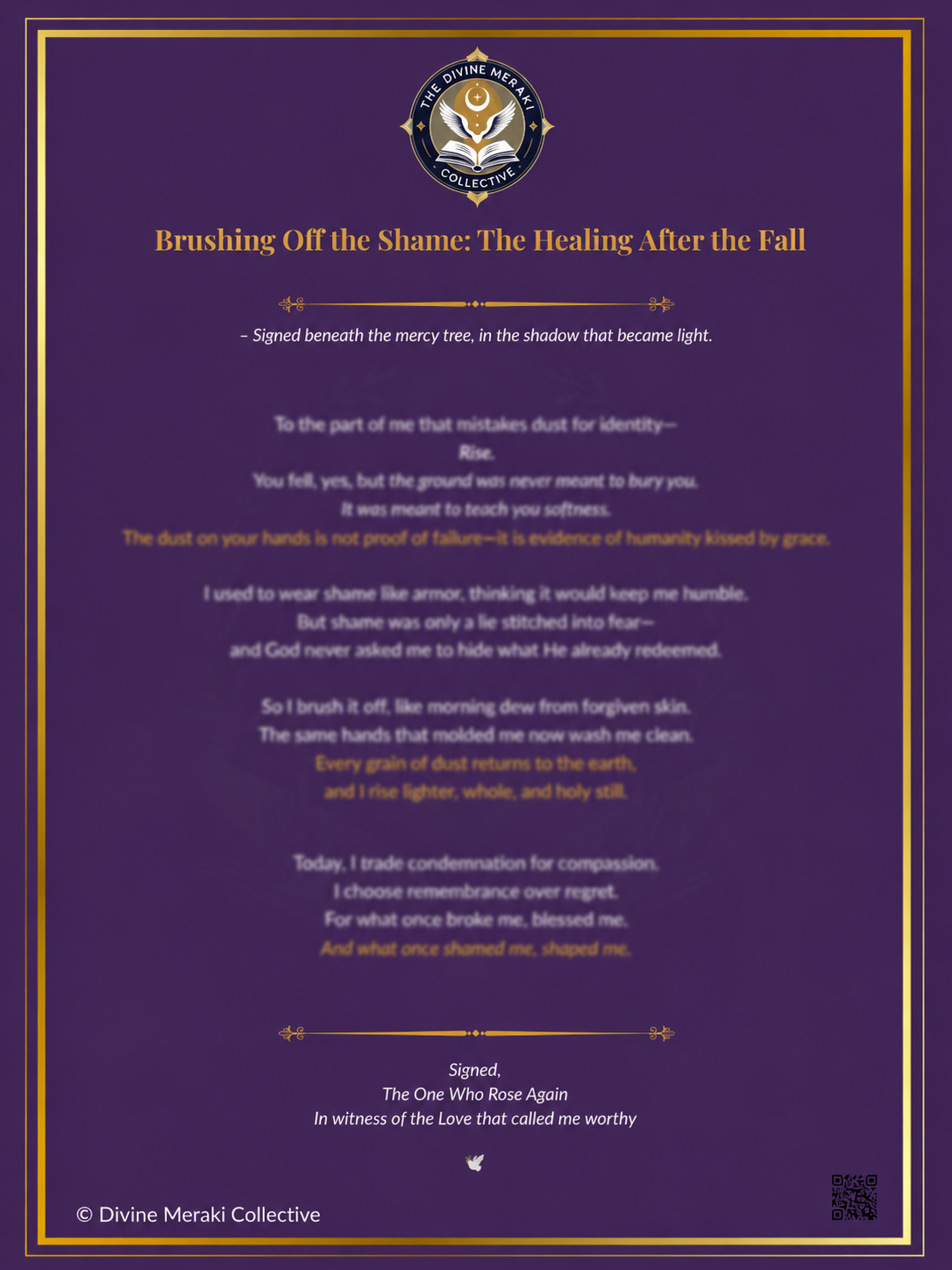Brushing Off the Shame: The Healing After the Fall