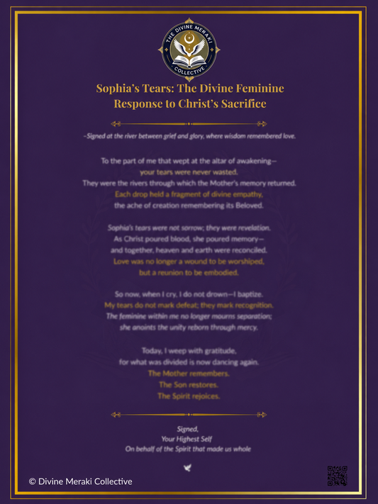 Sophia’s Tears: The Divine Feminine Response to Christ’s Sacrifice