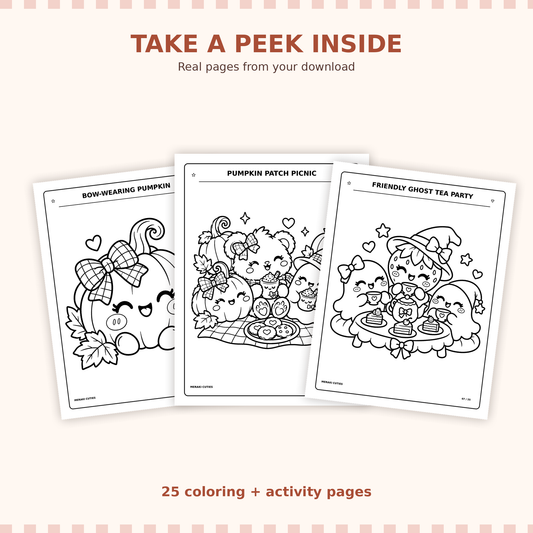 Sweet & Spooky Coloring Book | 25 Printable Coloring & Activity Pages