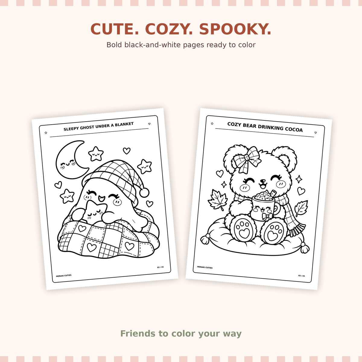 Sweet & Spooky Coloring Book | 25 Printable Coloring & Activity Pages